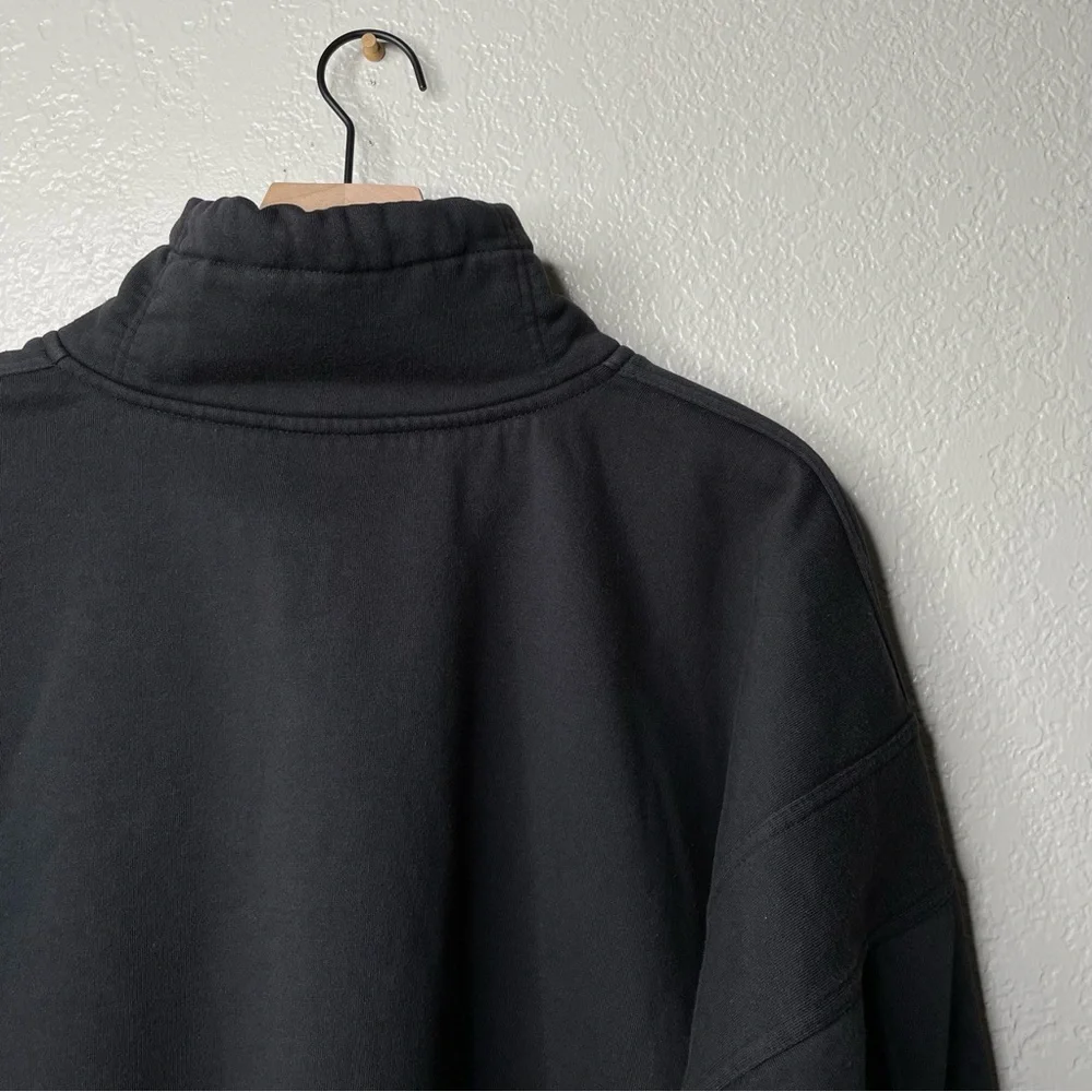 Vintage Men's Black Sweater Quarter Collar Zip Up